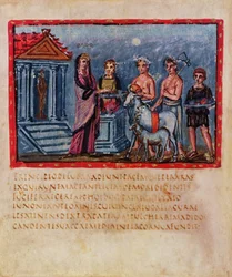 Dido making a sacrifice, from The Vergilius Vaticanus